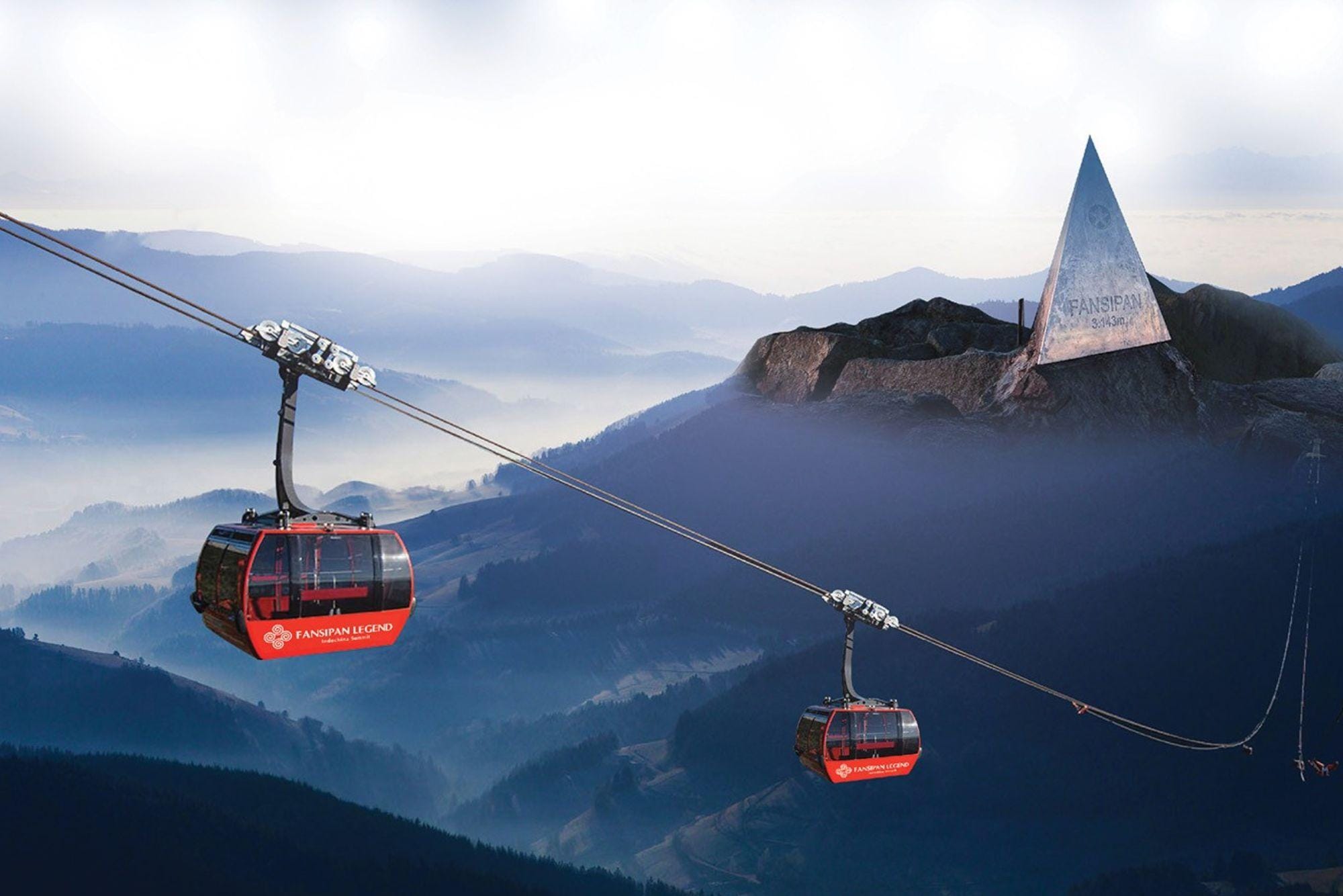 The Fansipan cable car route stretches 6,292.5m long, recognized by Guinness as the world's longest three-rope cable car 